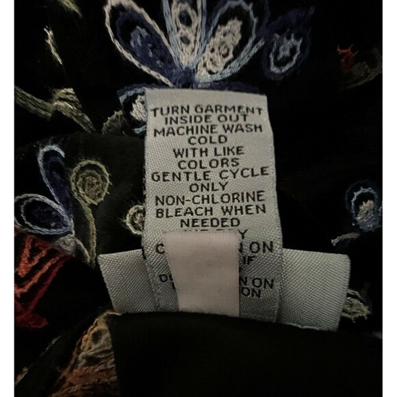 Catherines Womens V-Neck Velour Embroidery Floral Plus Size 3X Shirt Velvet - Picture 6 of 7